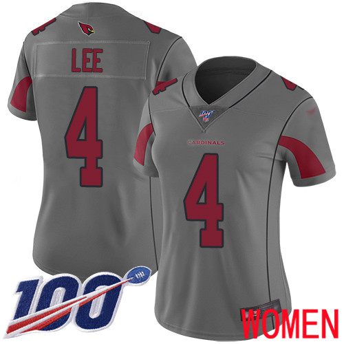 Arizona Cardinals Limited Silver Women Andy Lee Jersey NFL Football #4 100th Season Inverted Legend->arizona cardinals->NFL Jersey